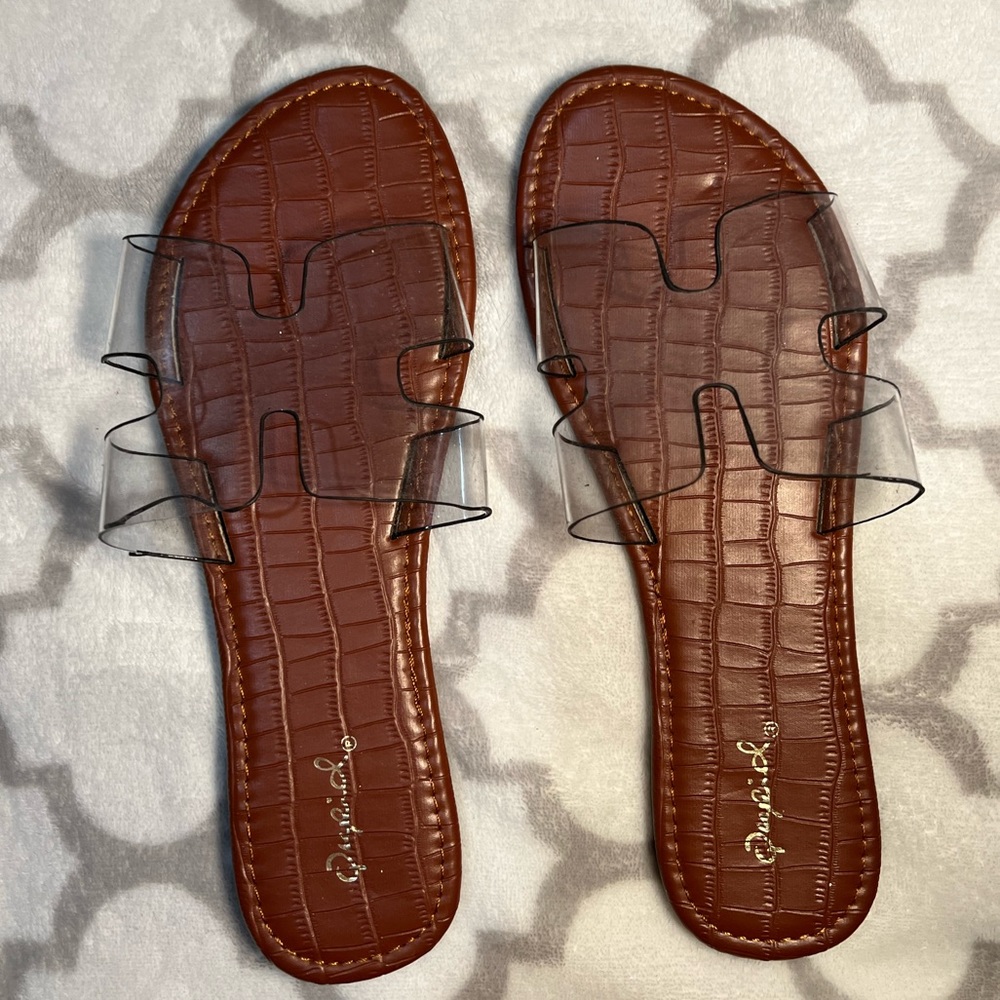 Brand new never worn transparent sandals